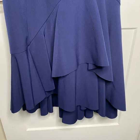 FINAL SALE Vince Camuto Navy Tiered Ruffle Cocktail Dress Women’s Size 8 - Picture 3 of 6